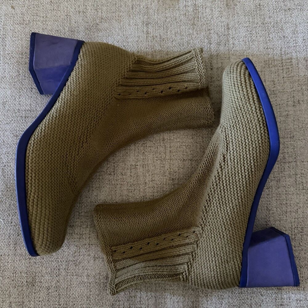 Camper Together x Eckhaus Latta Karolina Ankle Boots Size EU 38 Military Green